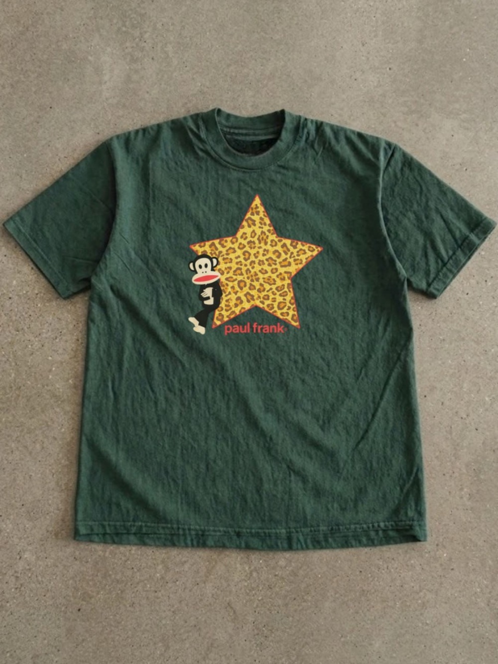Paul Frank Dark Green Tee with Leopard Star and Julius